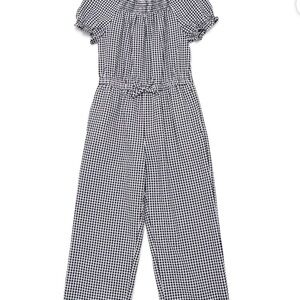 wonder nation Black and White Gingham Smocked Top